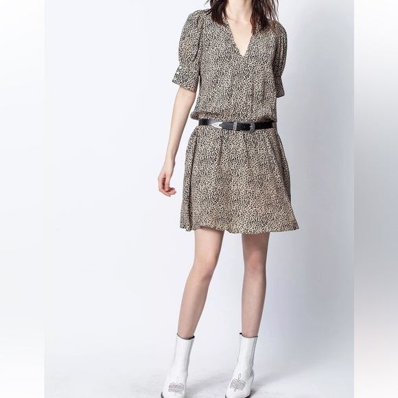 Zadig & Voltaire Russel Print Leo Leopard Dress - Picture 1 of 8